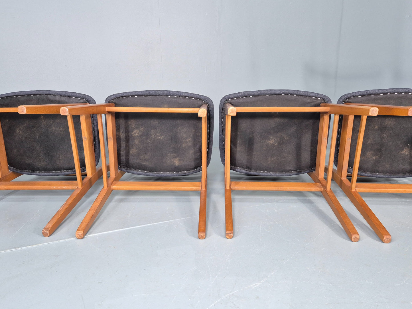 6 Vintage Danish Dining Chairs Farstrup Beech and Teak Retro 1960s EB12103