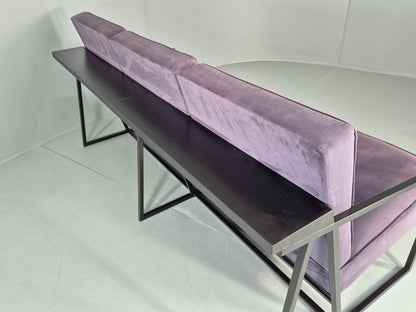 Vintage 3 Seater Sofa Modern Design Orange Box Lossit Purple Velvet  EB12806