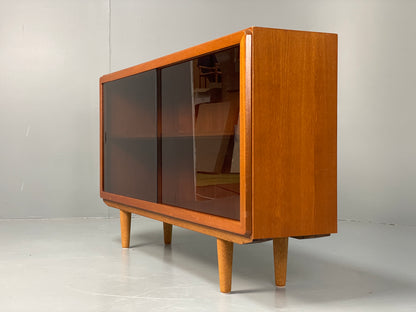 Vintage Teak Glazed Bookcase 1970s Shelving Mid Century Retro EB13151