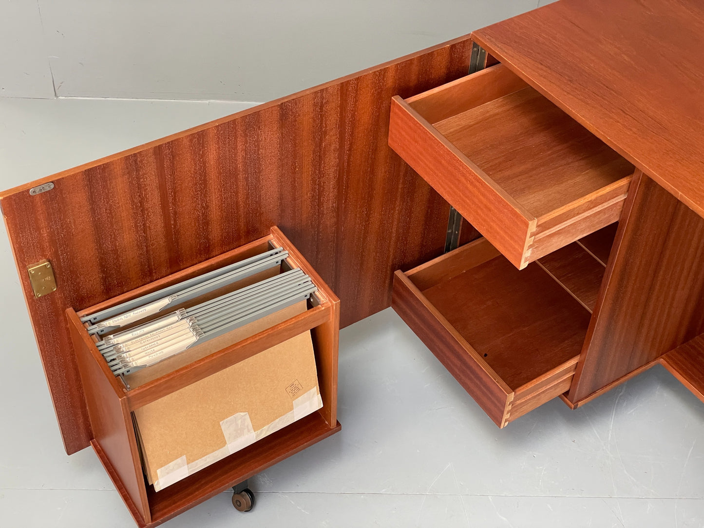 Vintage Teak Foldaway Desk Adjustable 1960s Retro Midcentury Shelving EB12082