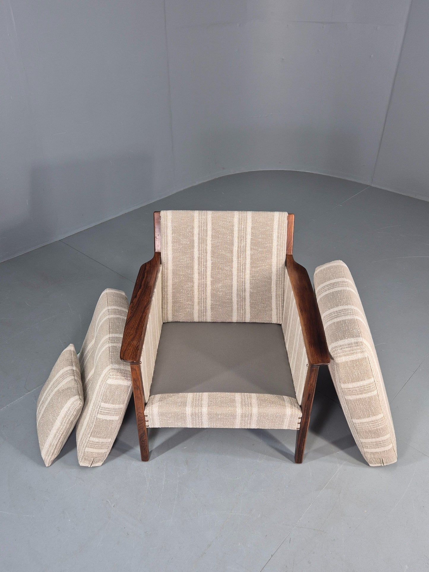 Vintage Mid Century Lounge Chair New Upholstery Swedish 1960s Design EB11137