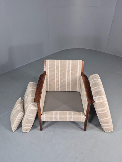 Vintage Mid Century Lounge Chair New Upholstery Swedish 1960s Design EB11137