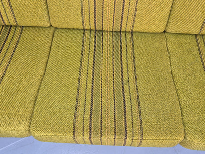 Vintage Danish 3 seater Sofa Oak Kjaenulf Green Cushions 1970s Retro EB12781