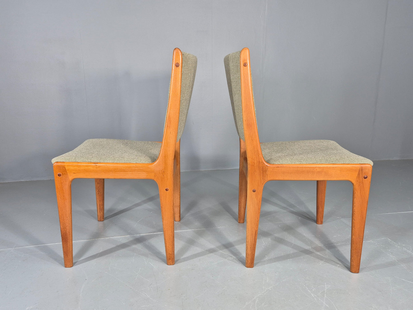 6 Vintage Johannes Dining Chairs Teak Frame 1970s Danish Retro New Seats EB12166