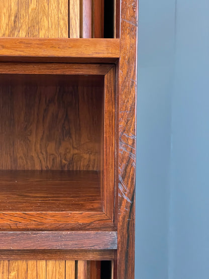 Vintage Danish Wall Unit Mid Century 1960s Tambour Shelving Cabinet Retro 13102