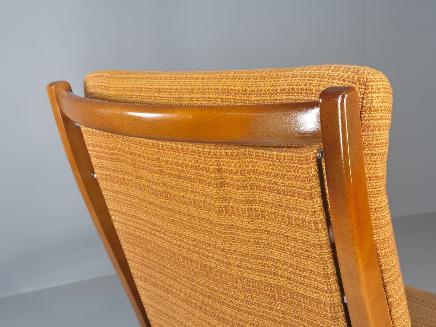 2 Vintage 1960s Lounge Chairs Beech and Orange Cintique Retro MCM  EB11930
