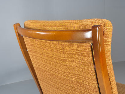 2 Vintage 1960s Lounge Chairs Beech and Orange Cintique Retro MCM  EB11930