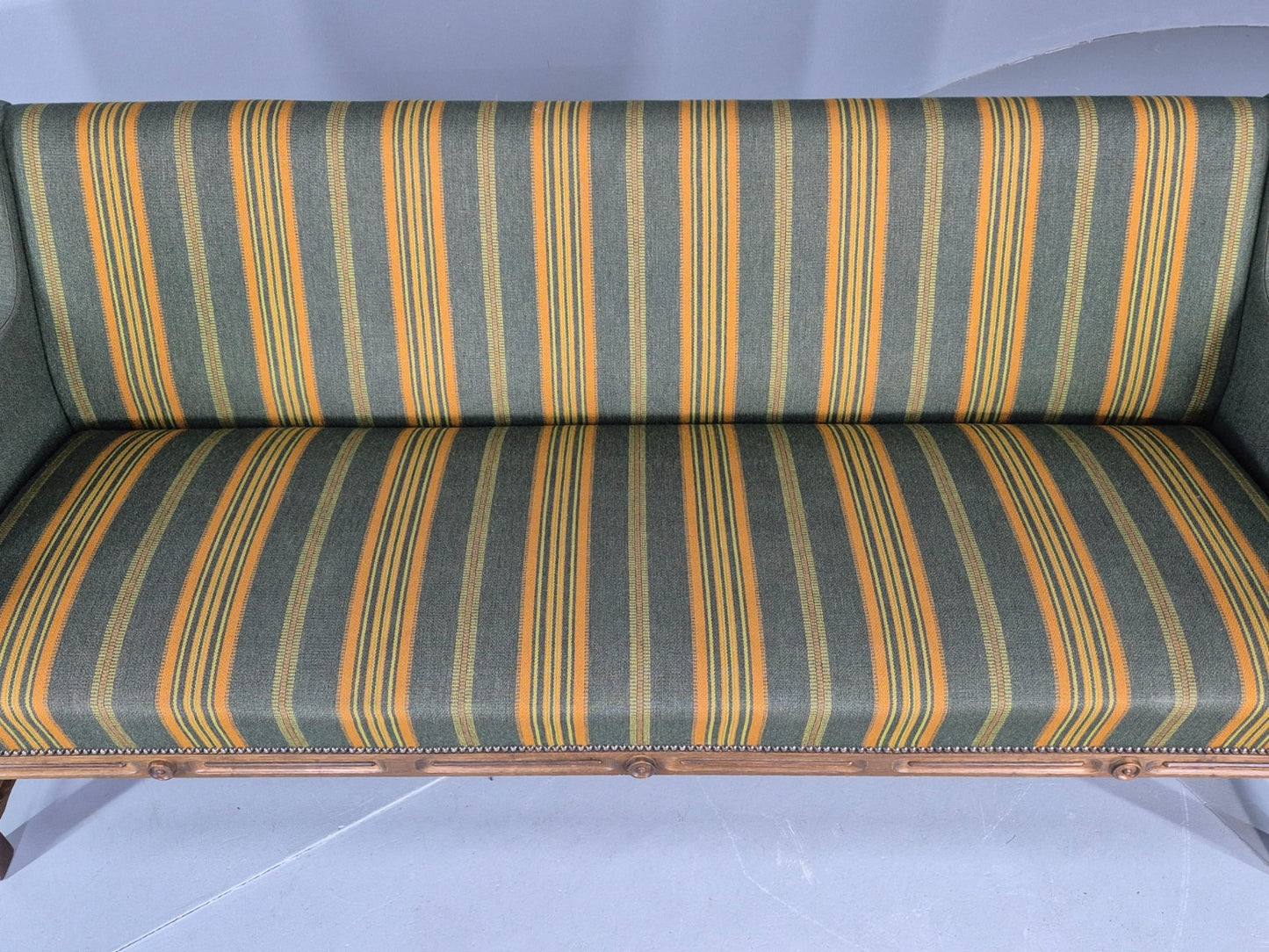 Vintage 3 seater Sofa Danish Design Green Wool Cloth 1970s Retro EB12758