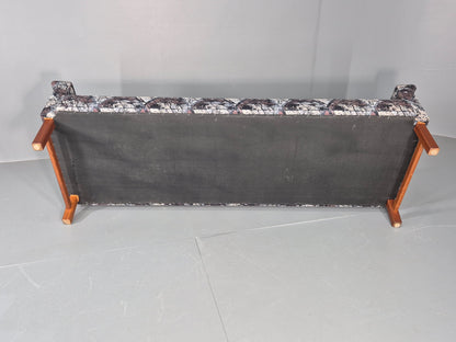 Vintage Mid Century Modern 3 Seater Sofa Swedish Abstract Fabric 1960s EB11077