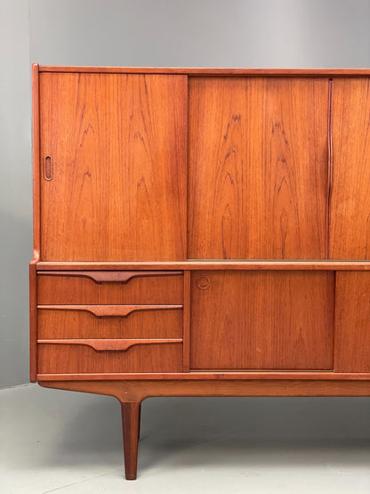 Vintage Danish Teak Highboard 1960s Mid Century Drawers Shelving Retro EB12347