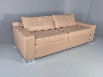 Modern Design 3 Seater Leather Sofa Moores Interiors Bespoke Quality EB11996