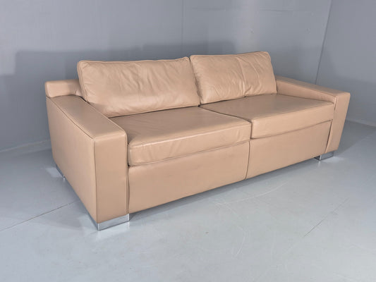 Modern Design 3 Seater Leather Sofa Moores Interiors Bespoke Quality EB11996