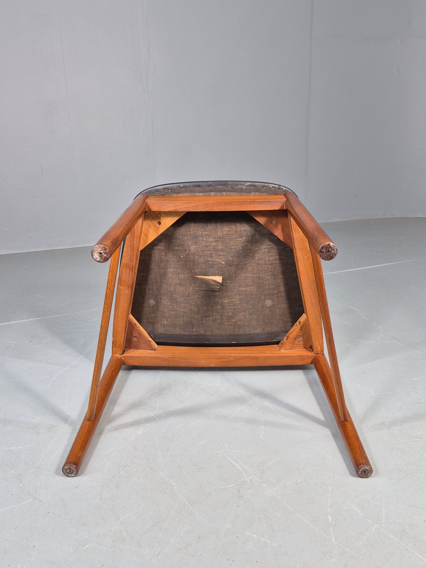 Vintage McIntosh Single Dining Chair Teak Vinyl Roundette Model Retro EB12180