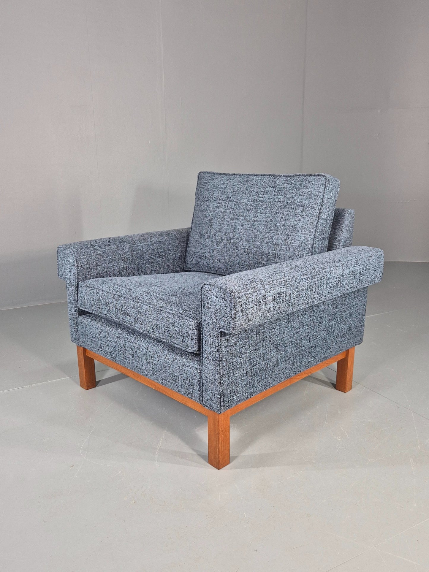 Vintage Mid Century Armchair 1960s Swedish Teak New Upholstery Retro EB11136