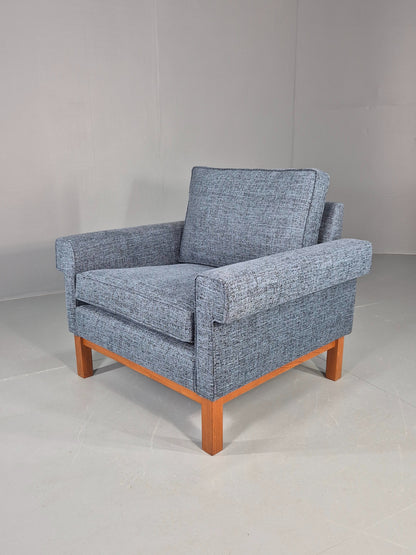Vintage Mid Century Armchair 1960s Swedish Teak New Upholstery Retro EB11136