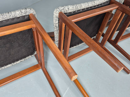 Set of four dining chairs with silver and deep blue seat pads EB11892