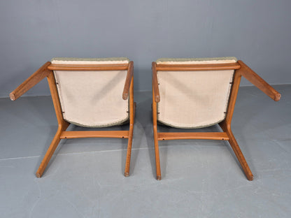 6 Vintage Johannes Dining Chairs Teak Frame 1970s Danish Retro New Seats EB12166