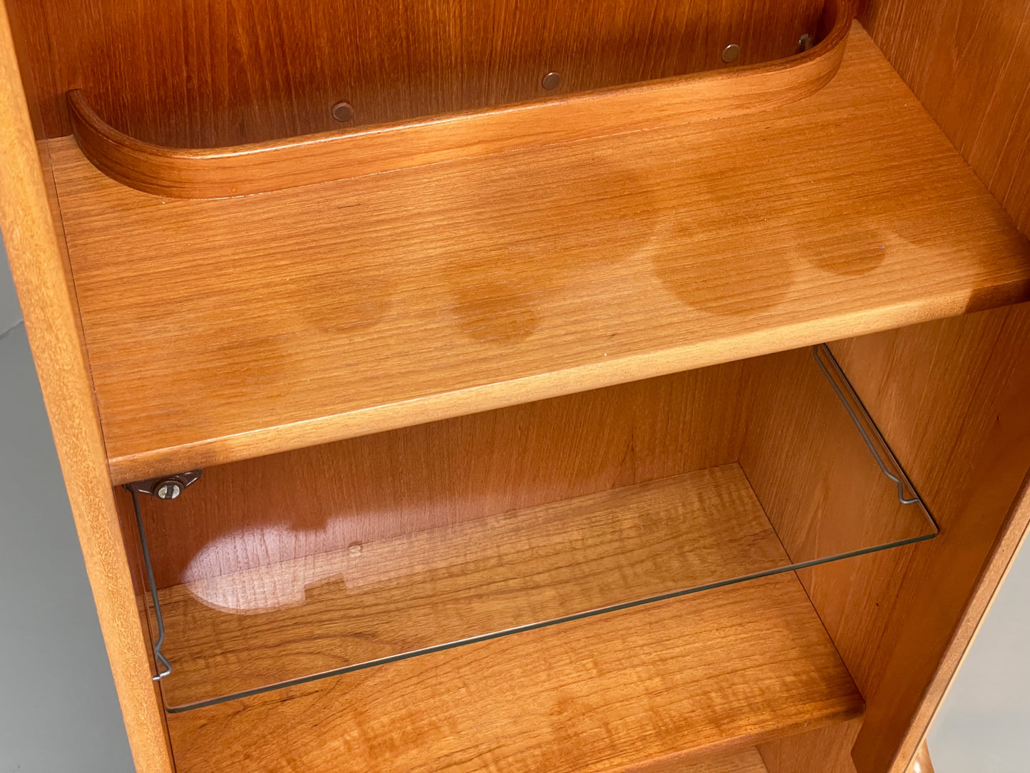 Vintage Nathan Teak Unit Glazed Display Shelving Retro 1970s Squares EB12897