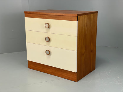 Vintage Chest Of Drawers By Uniflex Retro 1970s Teak Off White EB12196