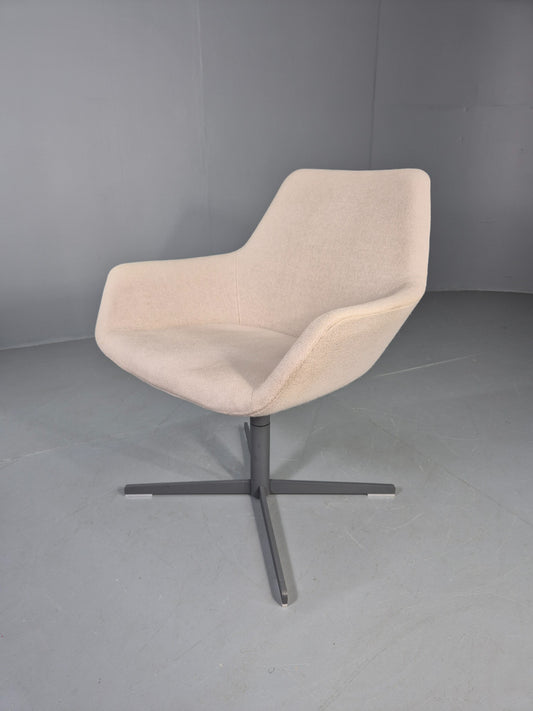 Vintage Swivel Tub Chair Hitch Mylius Modern Design Retro Cream EB12847
