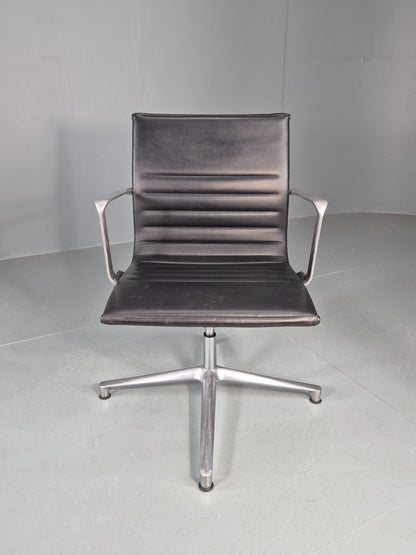 Vintage ICF Eames Style Office Chair Leather and Aluminium EB12240