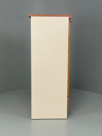 Vintage 1960s Teak Chest Of Drawers Tallboy Mid Century White Retro EB12959