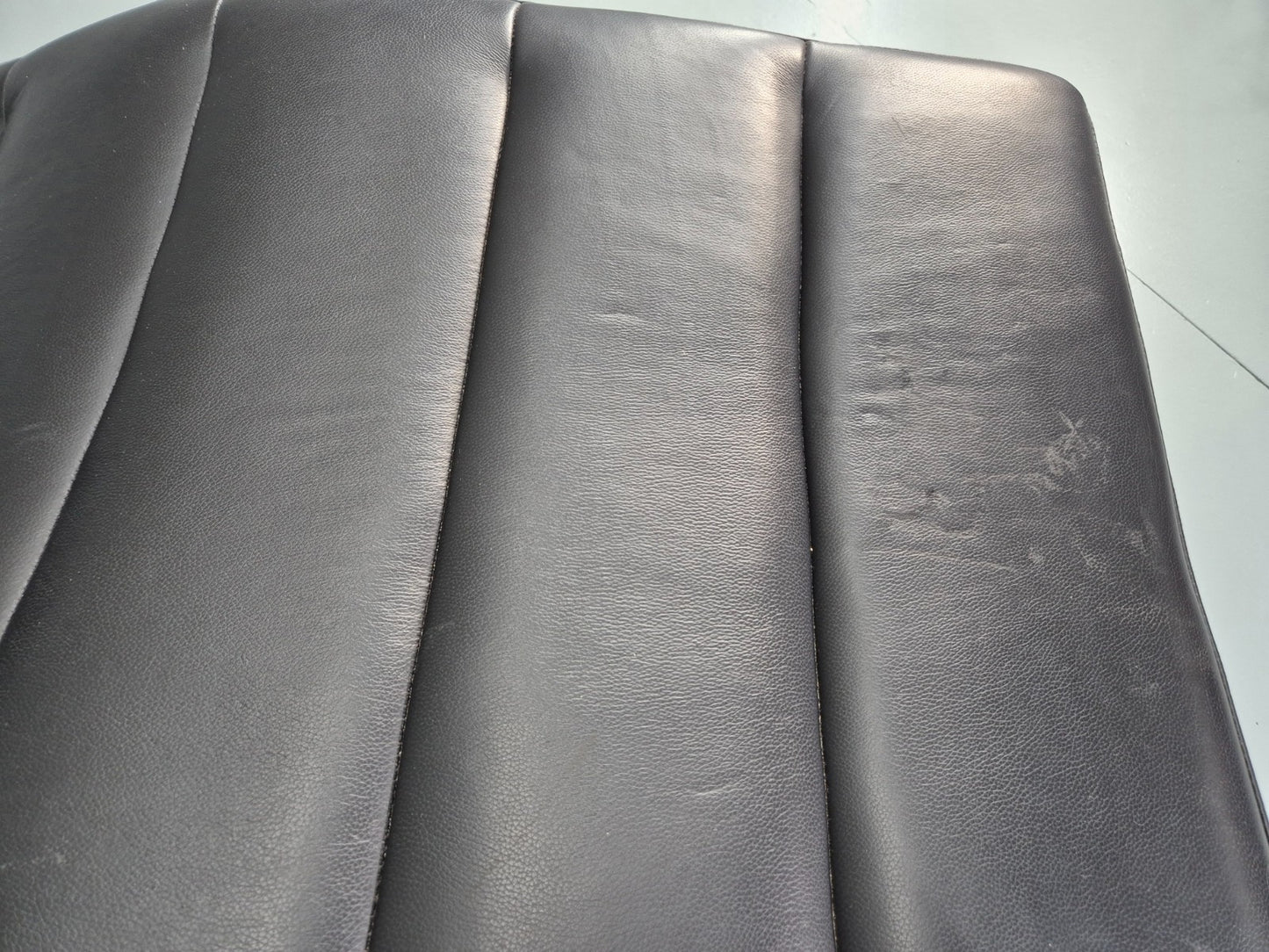 Vintage Bo Concept Chaise Longue Black Leather Brushed Steel Modern  EB12469