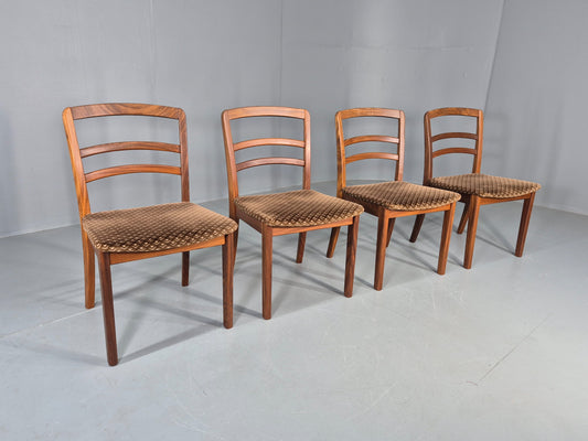 4 Vintage G plan Dining Chairs  Ladder Back Original Seats Teak 1970s EB12174