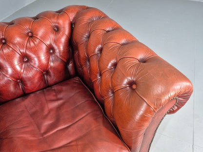 Vintage Chesterfield Club Chair Red Leather 1970s Retro EB12252