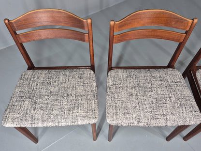 Set of four dining chairs with silver and deep blue seat pads EB11892