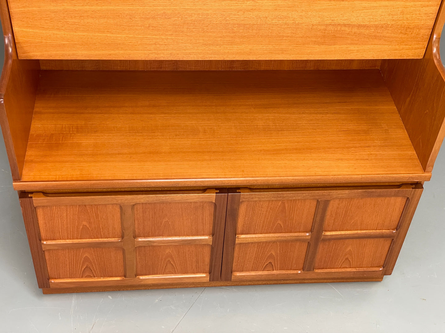Vintage Nathan Wall Unit Teak Squares 1970s Retro Shelving Glazed EB11969