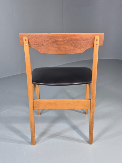 Vintage Teak Dining Chair 1960s Retro Mid Century Vinyl Seat EB11759