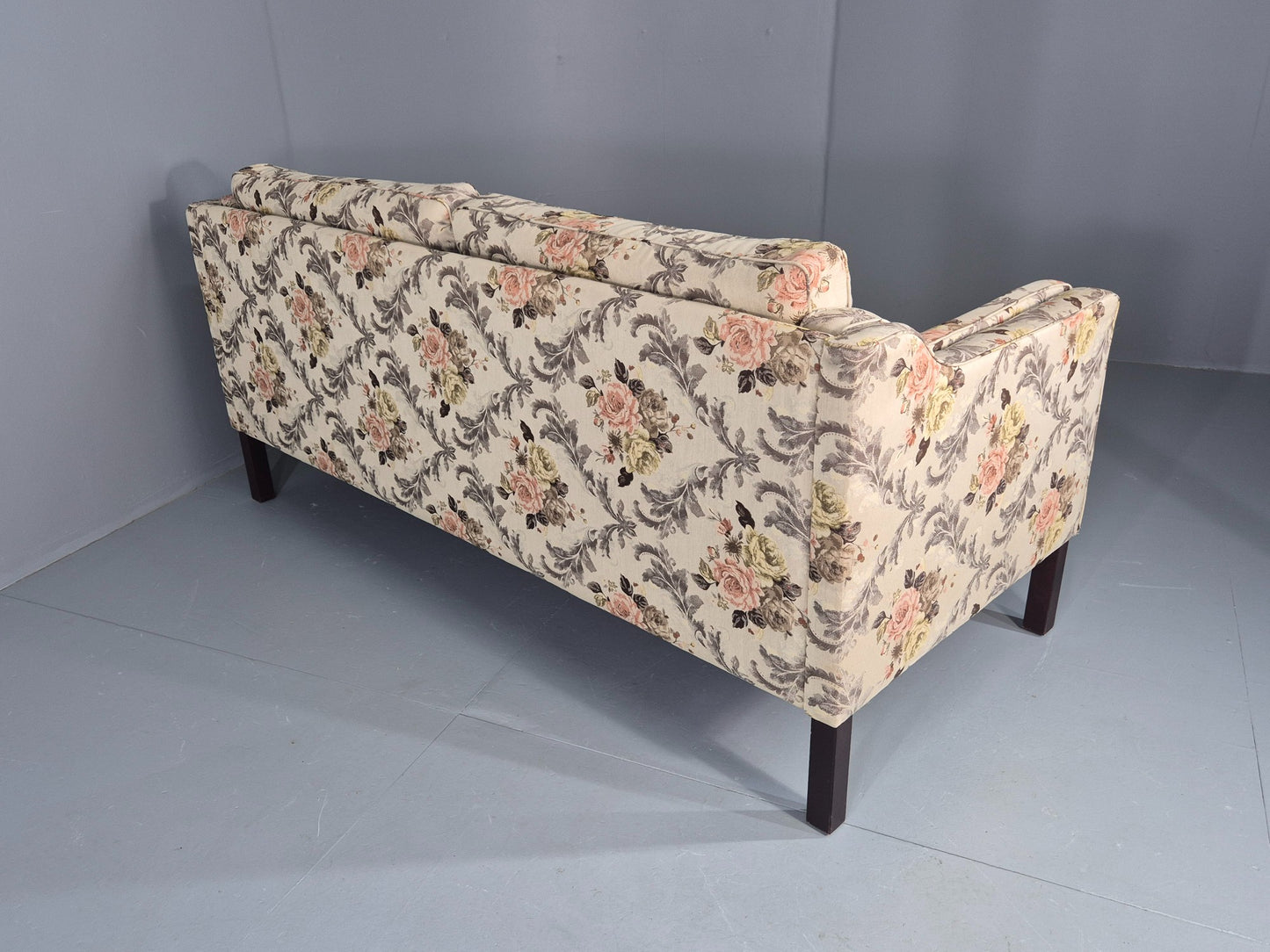 Vintage Danish 2 Seater Sofa 1970s Classical Floral Print Mid Century EB12540