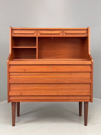 Vintage Teak Bureau Desk By Reoval 1960s Danish Mid Century Drawers EB12367