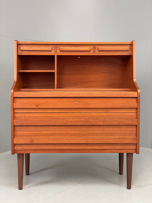 Vintage Teak Bureau Desk By Reoval 1960s Danish Mid Century Drawers EB12367