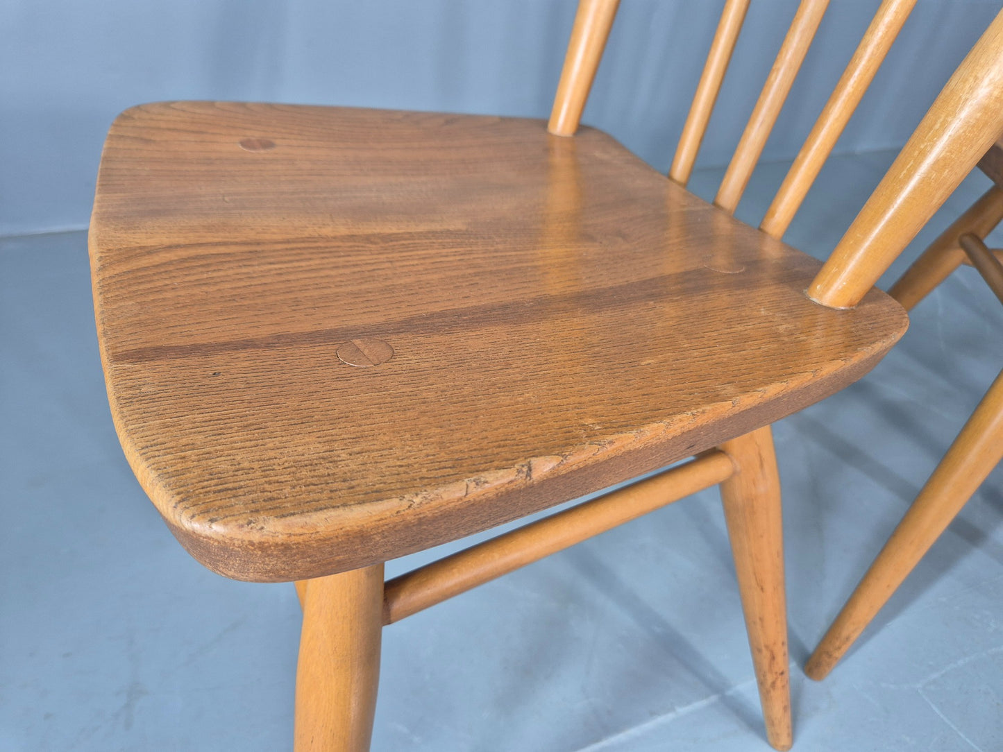 4 Ercol 391 Dining Chairs in Blonde Wood 1960s Retro MCM EB12549