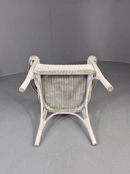 Vintage Lloyd Loom chair 1930s Original White Painted B12163