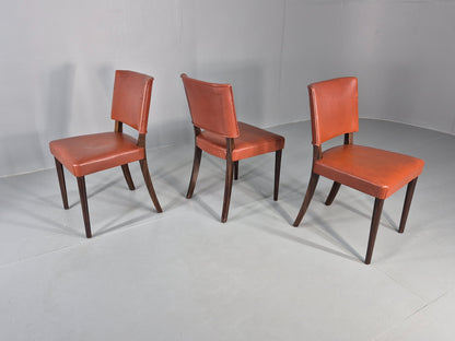 3 Mid Century Style Leather Dining Chairs Rero late 20th Century EB12532