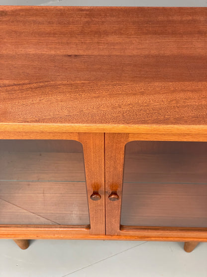 Vintage G Plan Bookcase Teak 1970s Glazed Doors Shelving Mid Century EB12900