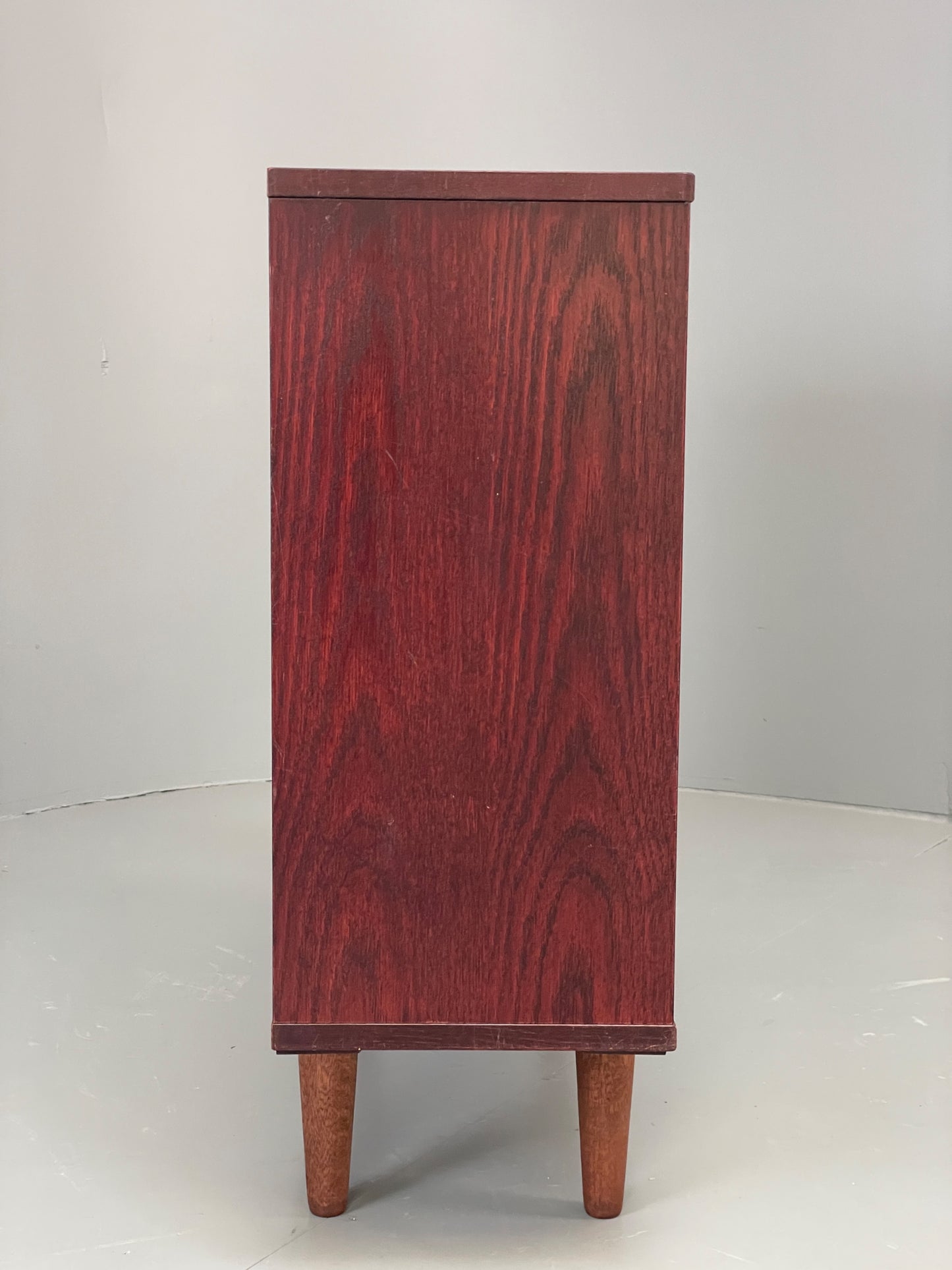 Vintage Dark Oak Bookcase Adjustable Glass Shelving By Beaver & Tapley EB112894