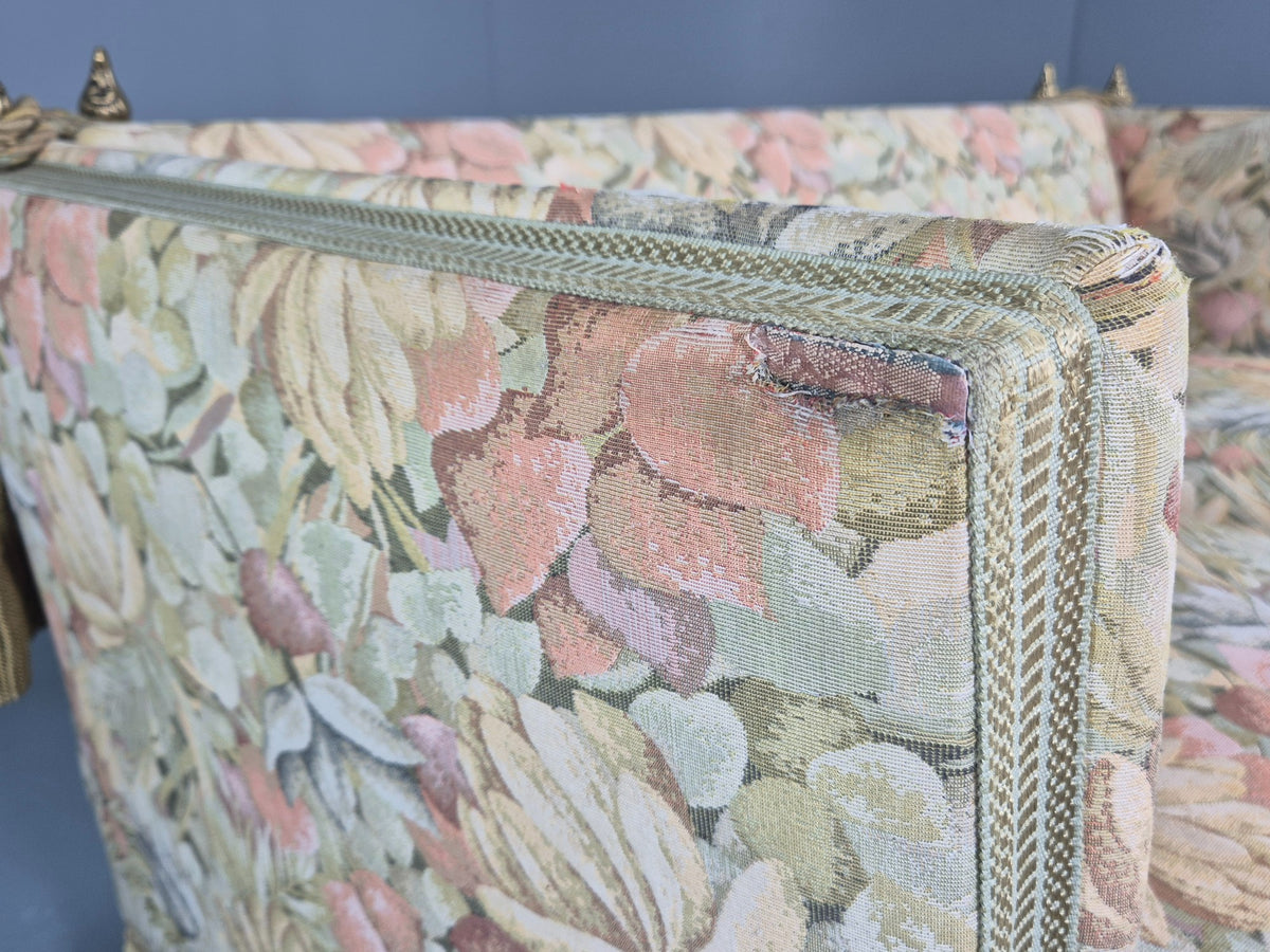 Vintage Danish 2 Seater Sofa Knole Style Drop End Floral Cotton EB12721