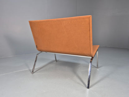 Vintage Tacchini Leather Lounge Chair Chrome Frame Modern Design EB9949