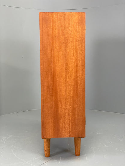 Vintage 1960s Teak Bookcase Glazed Retro Shelving Adjustable Mid Century EB11975