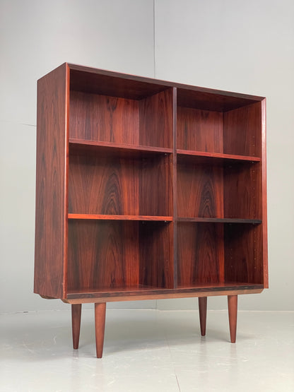 Vintage 1960s Danish Bookcase By Brouer Darkwood Mid Century Shelving EB12064