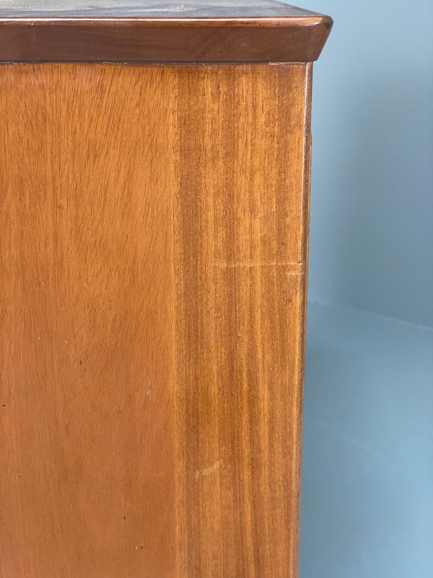 Vintage Glazed Bookcase Cabinet 1960s Mid Century Teak Shelving EB12629