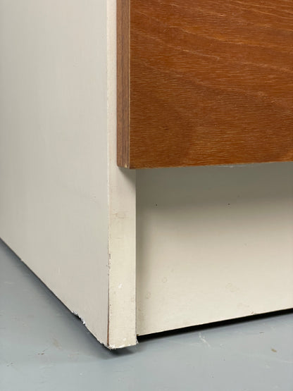 Vintage 1960s Teak Chest Of Drawers Tallboy Mid Century White Retro EB12959