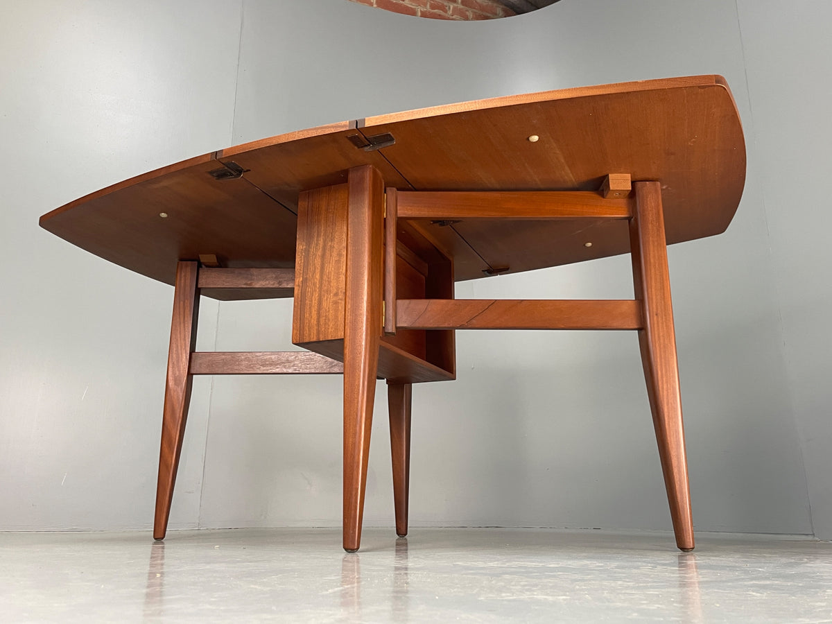 Vintage Teak Dropleaf Table 1960s Mid Century Retro Dining Seating EB13117