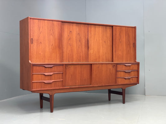 Vintage Danish Teak Highboard 1960s Mid Century Drawers Shelving Retro EB12347