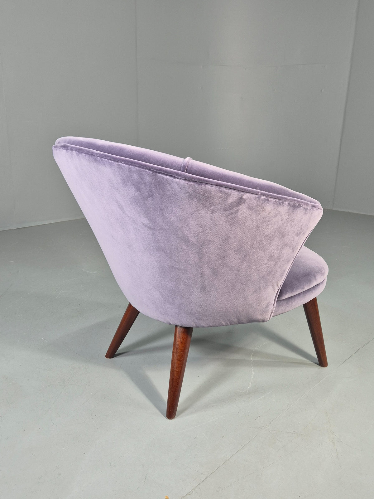 Vintage Danish Mid Century Tub Chair New Upholstery Teak Legs 1960s  EB12039
