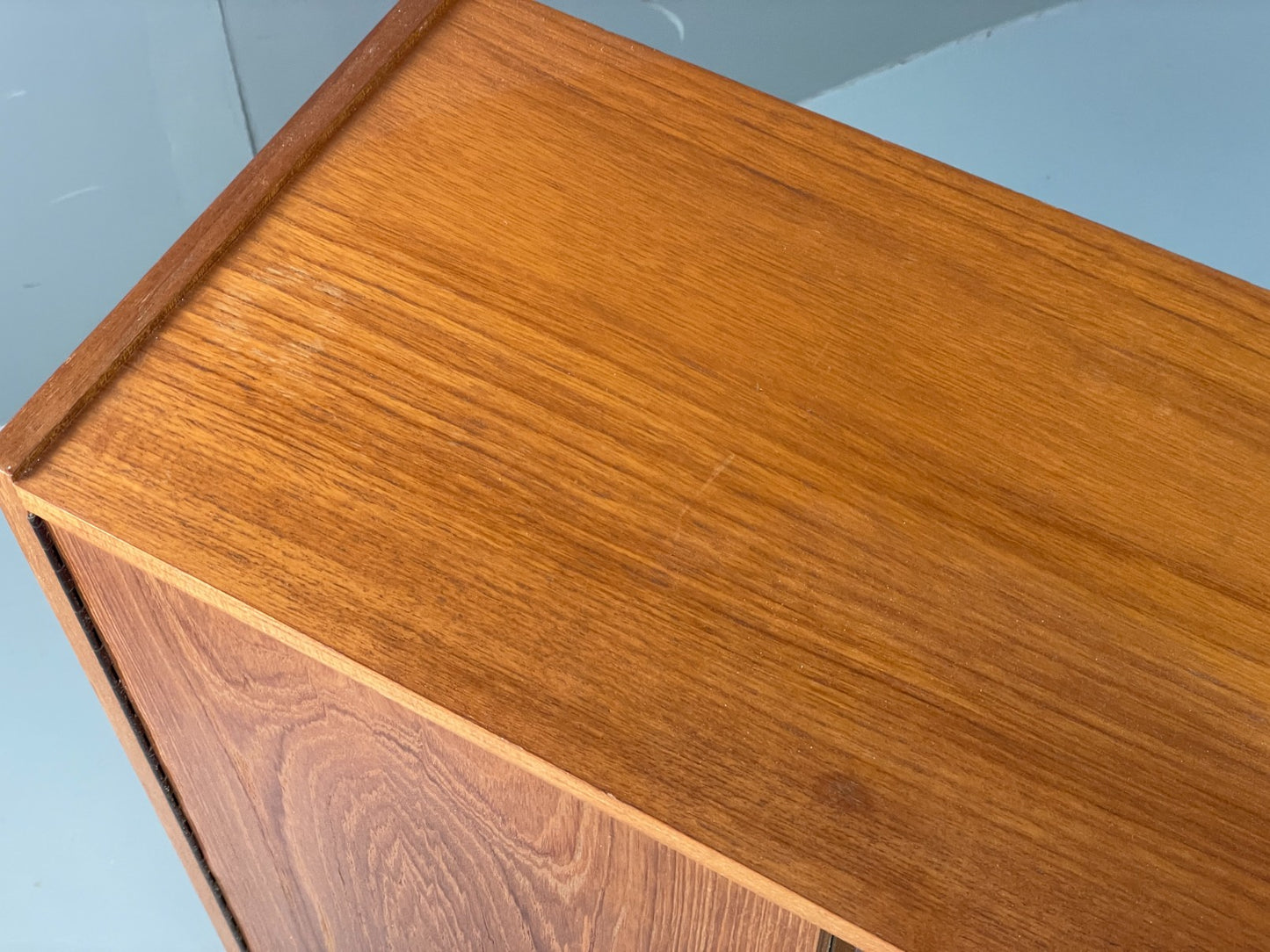 Vintage 1960s Glazed Bookcase Teak Mid Century Modern Shelving Cabinet EB12214